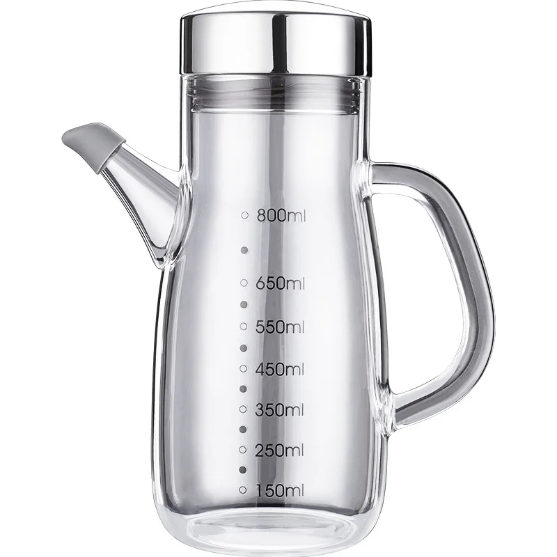 

Large-capacity Oil Pot Household Kitchen Stainless Steel Transparent Glass Leak-proof Sauce Storage Container Kitchen Tools