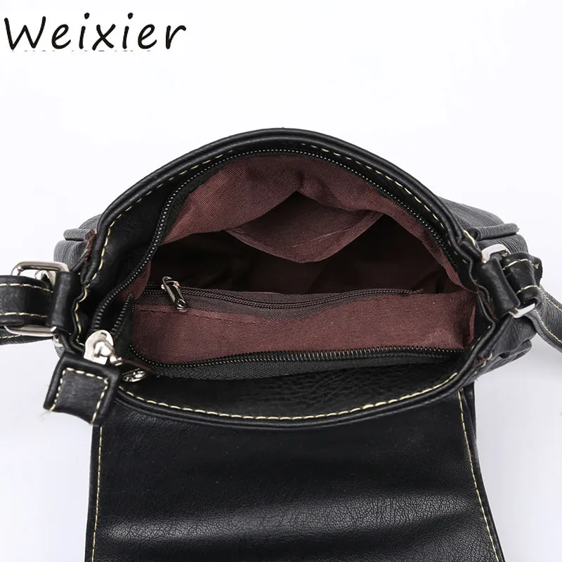 

WEIXIER 2019 Designer Tassel Women Bags Rivet Flower Crossbody Bags PU Leather Female Messenger Shoulder Bags sac a main AL-27