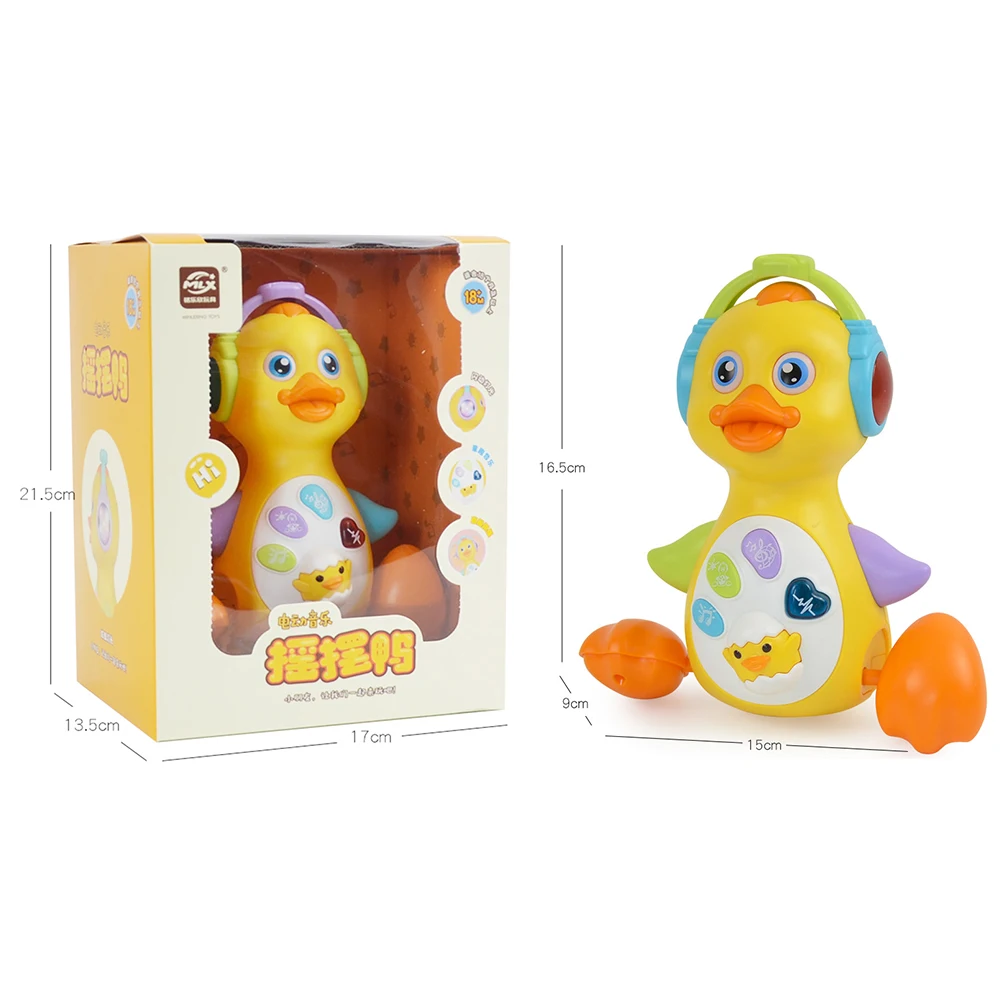 

Electric Duck Toy Plastic Children Early Education Duck Model Electric Toy Can Walk Shake Children's Electric Toys With Music An