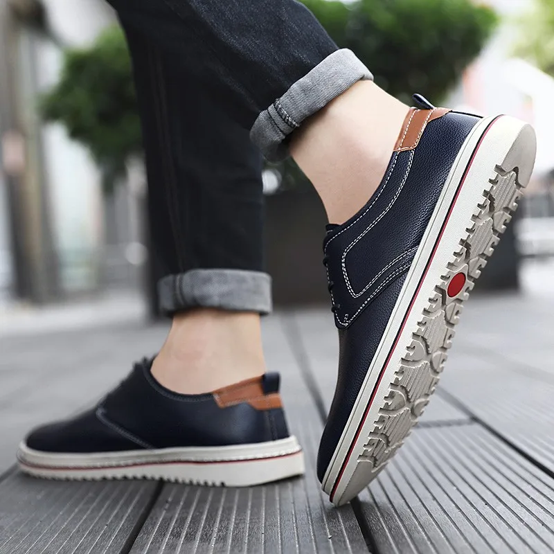 

Genuine Leather Men Casual Shoes Fashion Men's Flats Brand Mens Loafers Comfortable Men Oxfords Dress Men Shoes Size 38-48