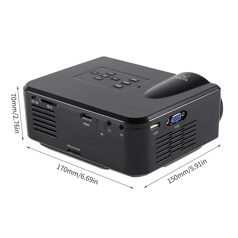 Мини светодиодный видеопроектор Портативный ТВ DVD игровой проектор lcd HD видео 3D