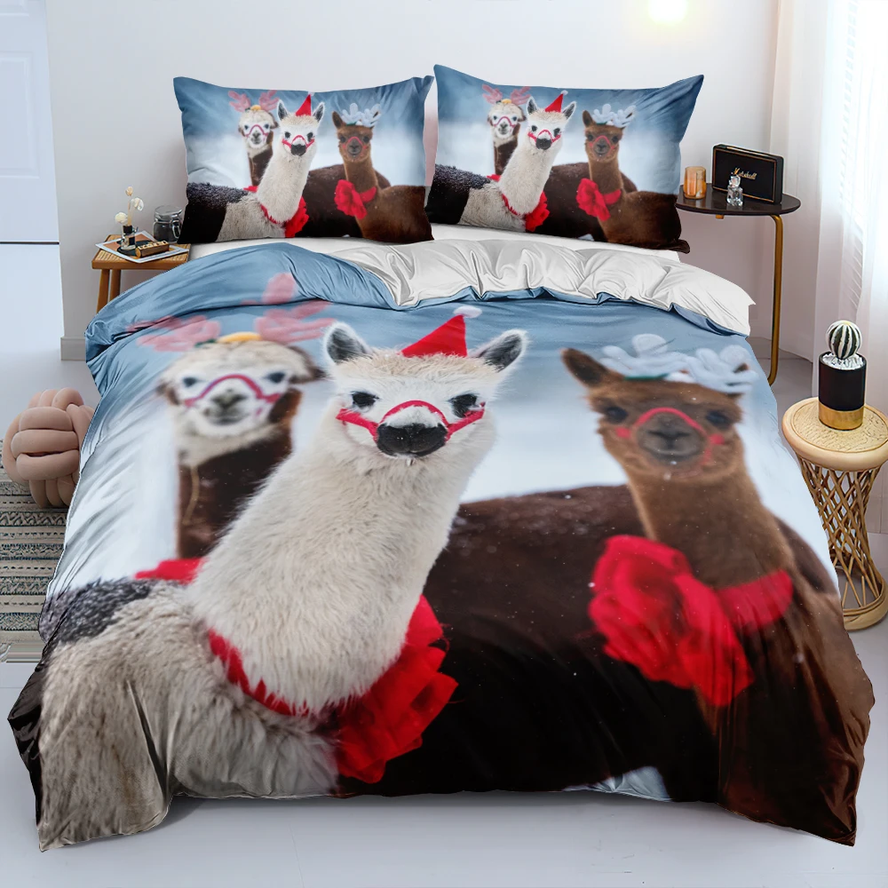 

3D Lovely Alpacas Bed Linen A/B Double-sided Quilt/Duvet Cover Set Twin Queen King Size 220x240cm Bed Linen Bedroom Decoration