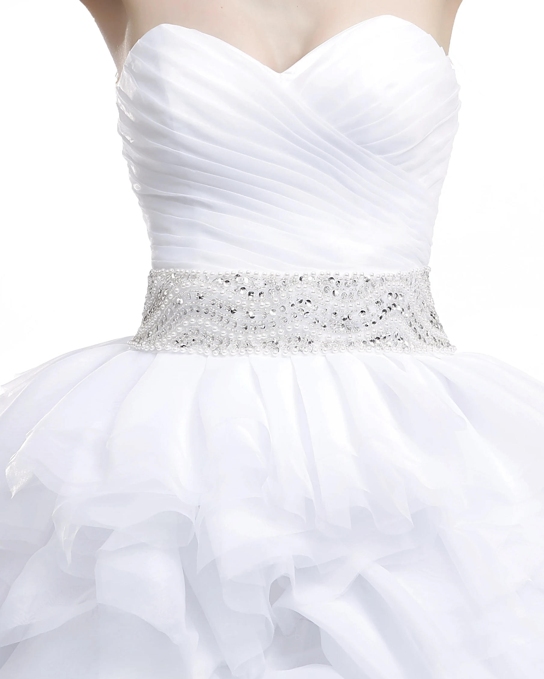 H & S-vestidos de novia de tul con velo sin tirantes, falda plisado en niveles, con cordones