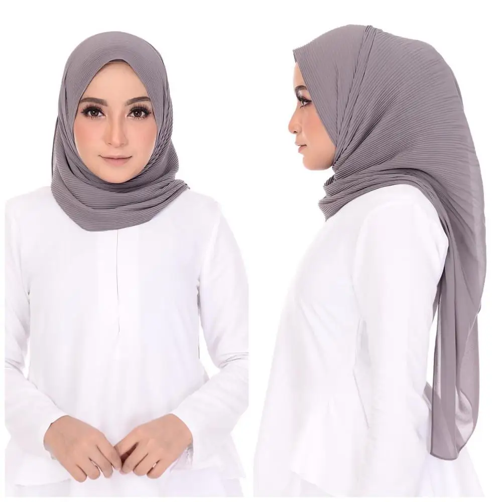 

Muslim Chiffon Hijab Scarf Women Islamic Pleated Shawl Head Wrap Scarves Headscarf Bandana Scarfs Hijabs Foulard Femme Musulman