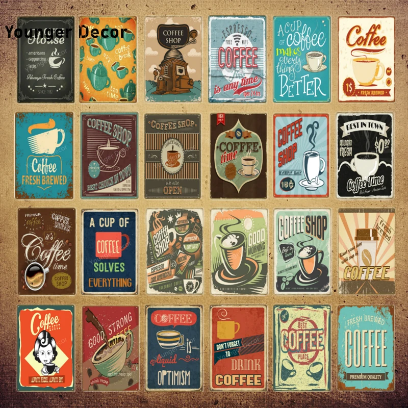 

Good Strong Coffee Metal Tin Signs Pub Bar Shop Poster Vintage Home Decor Wall Art Painting Plaque Cafe Decoration YI-203