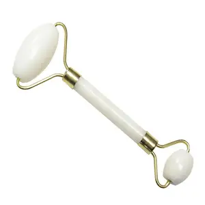 2019 модный зеленый нефритовый роликовый эллиптический массажер с двойной головкой для глаз и лица, подтягивание лица Инструменты для ухода за красотой