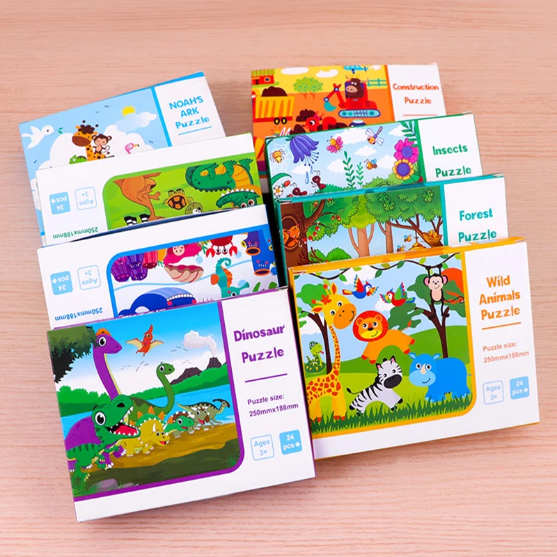 8 Style Animals Paper Jigsaw Puzzles Educational Puzzle For Children Kids Toys Brain Training Games Toys For Children Baby Gift