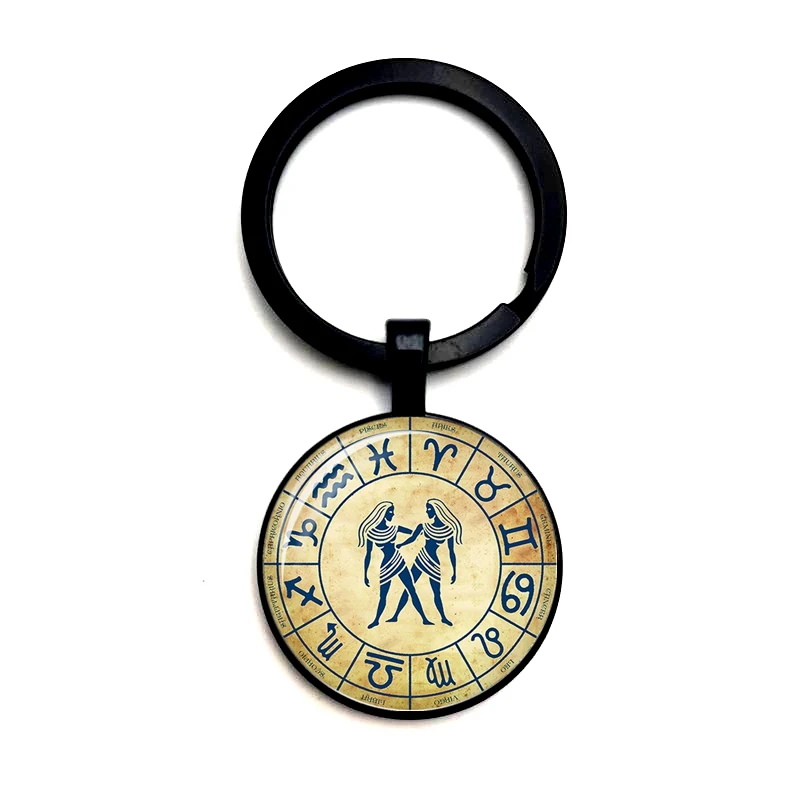 

2020 Fashion Creative Retro Art Yama 12 Constellation Time Glass Pendant Keychain Men and Women Jewelry Keychain