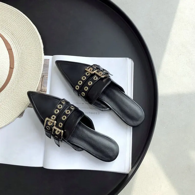 Женские шлепанцы ZawsThia заостренный носок уличные тапочки повседневная обувь на