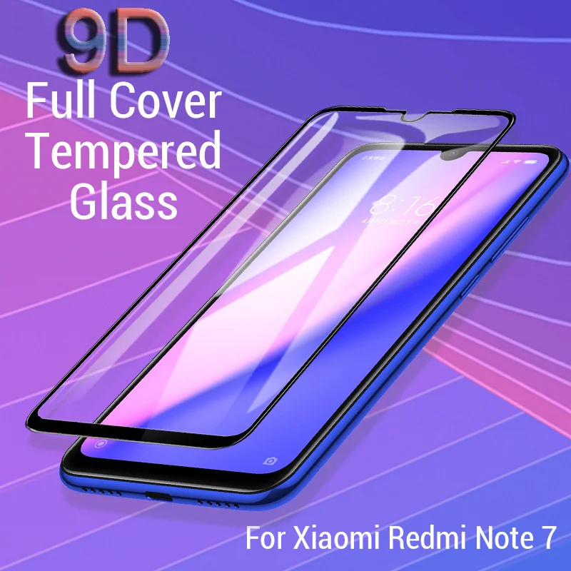 Новое 9D полное покрытие из закаленного стекла для Xiaomi Redmi Note 7 5 6 Pro защитное стекло