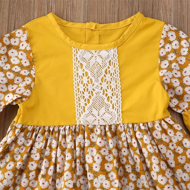 2020 Baby Summer Clothing Flower Kids Girl Princess Party Pageant Dress Wedding Formal Dresses Flare Long Sleeve Gown Set | Детская