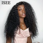 Mongolian Kinky Curly Human Hair Wigs For Women Curly Lace Closure Wig ISEE HAIR Kinky Curly Wig 13x4 Lace Front Human Hair Wigs