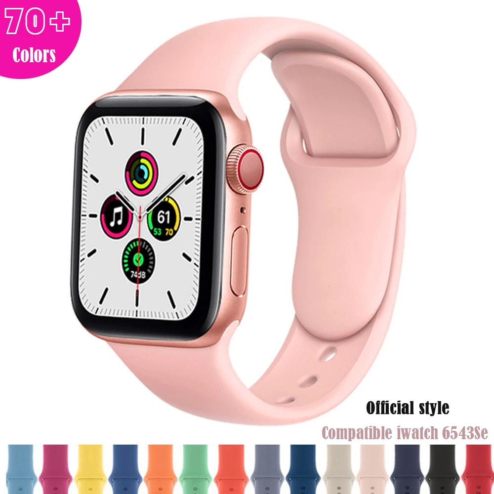 Ремешок силиконовый для apple watch band 44 мм 40 38 42 резиновый браслет iwatch Series 6 5 4 3 Se 7 |