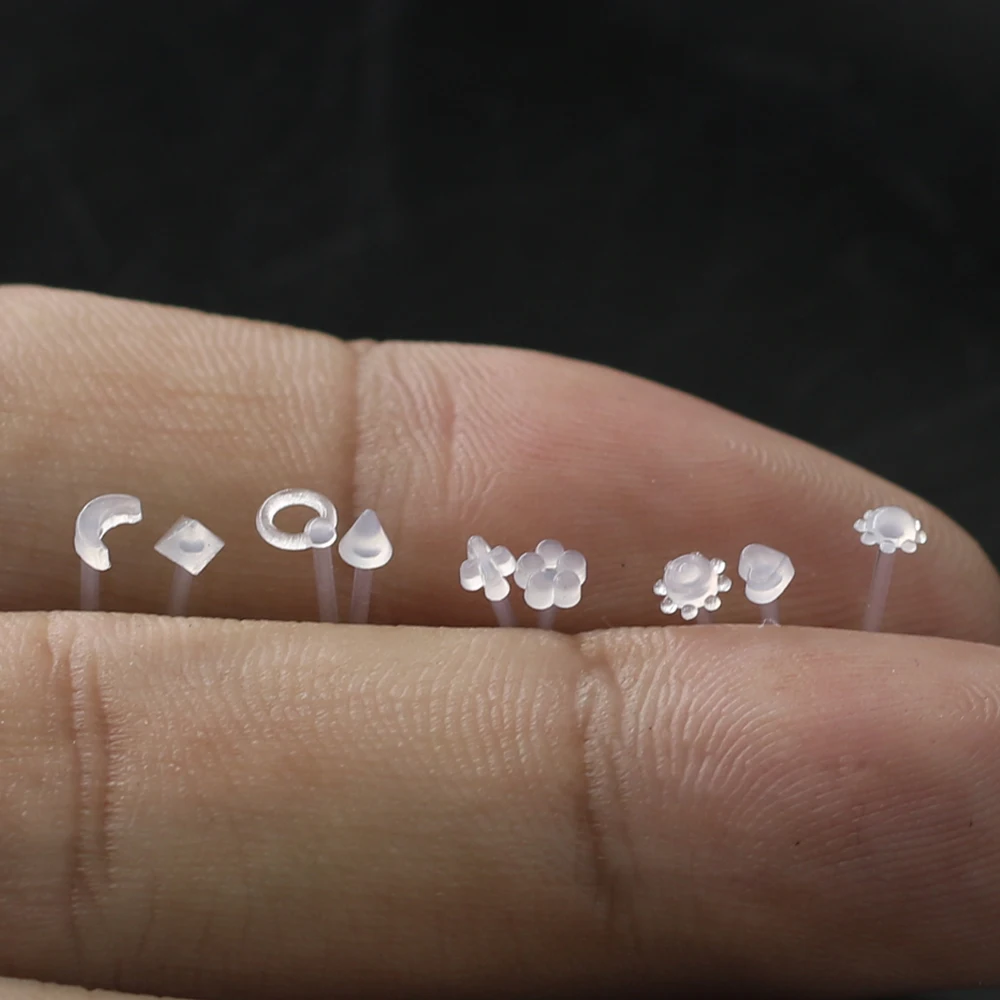 1 шт различные формы прозрачный Нос Кольца шпильки медицинский пластик пикантные