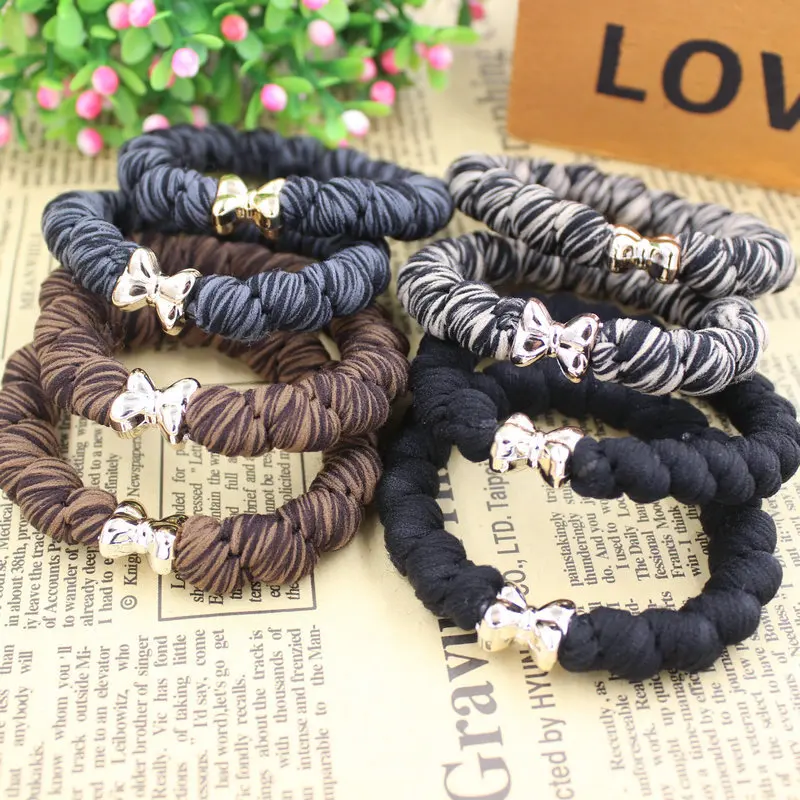 Бантик кнопка большой черный эластичный конский хвост держатели аксессуары для