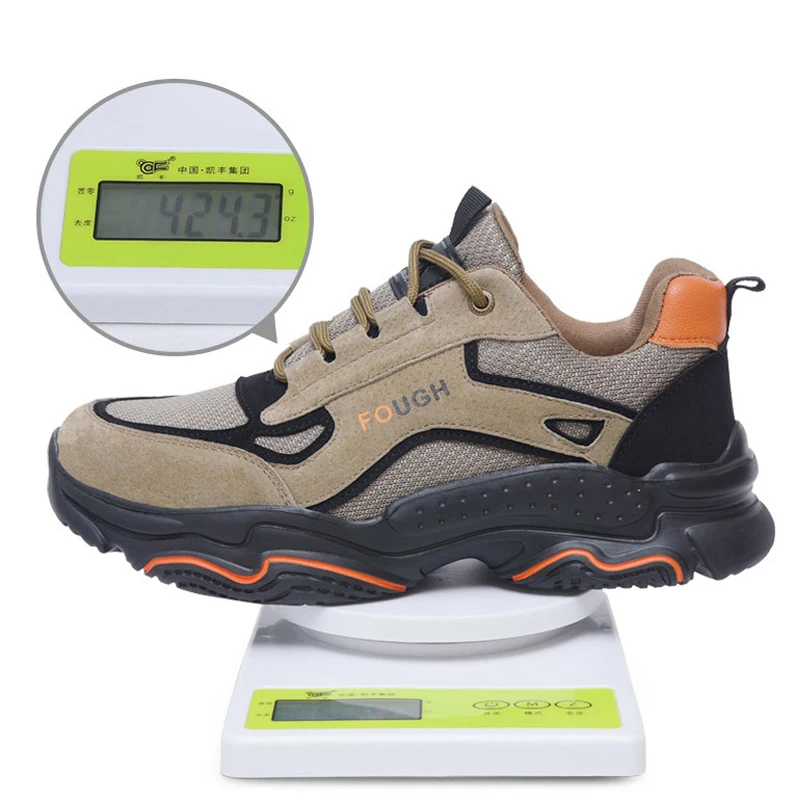 

Men's Fashion Work Safety Shoes Lightweight Comfortable Indestructible Work Boots Steel Toe Anti-smash Anti-puncture Shoes