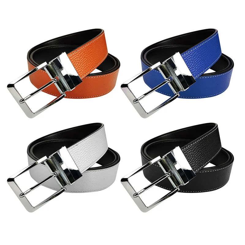 New Luxury Designer Smooth Buckle Men Belts High Quality Male Genuine Real Leather Men's Belt for Men Men Jeans Waist Belts