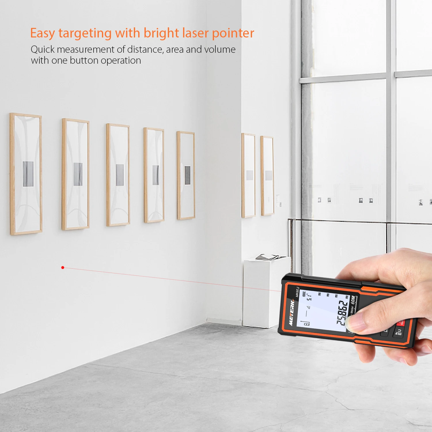 Meterk лазерный дальномер область объем инструмент для измерения ЖК дисплей
