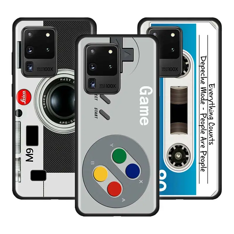 TPU Soft Case For Samsung Galaxy S20 FE S10 Plus S10e Note 20 Ultra 10 Lite S9 S8 Back Phone Cover Shell Camera Cassette Music