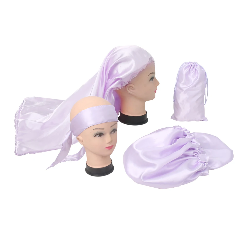Оптовая продажа комплект для наращивания волос упаковка парика атласная обертка