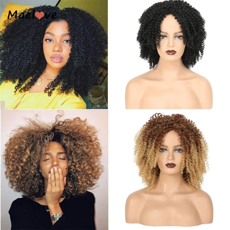 Wigs for Black Women Clearance Brown Curly Wigs for Women,Afro Wigs for Black Women Synthetic Wigs for Women,Resemble Faux Lo