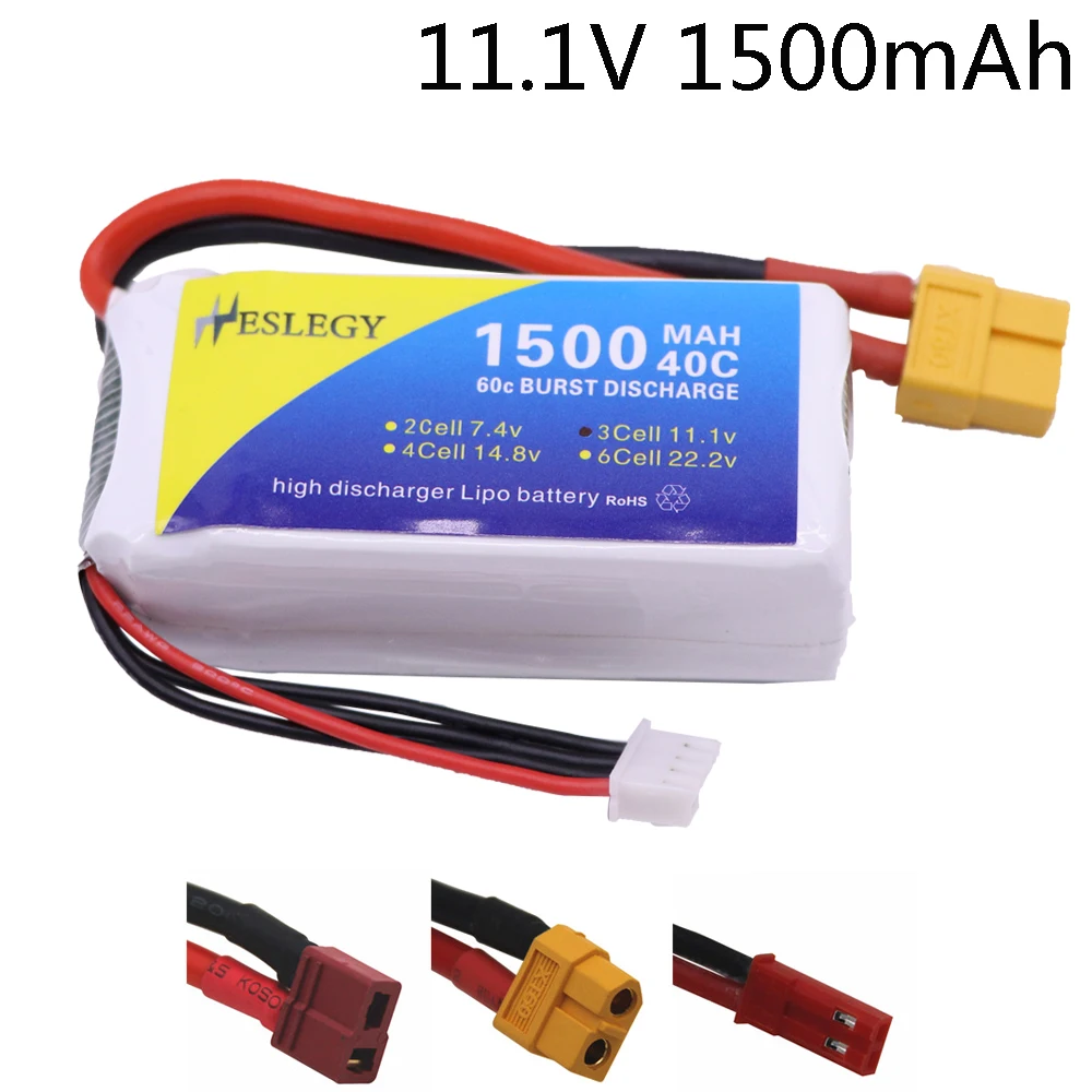 Аккумуляторная батарея LiPo T/XT60/JST 11 1 В 1500 мА · ч для Rc автомобили вертолет детали