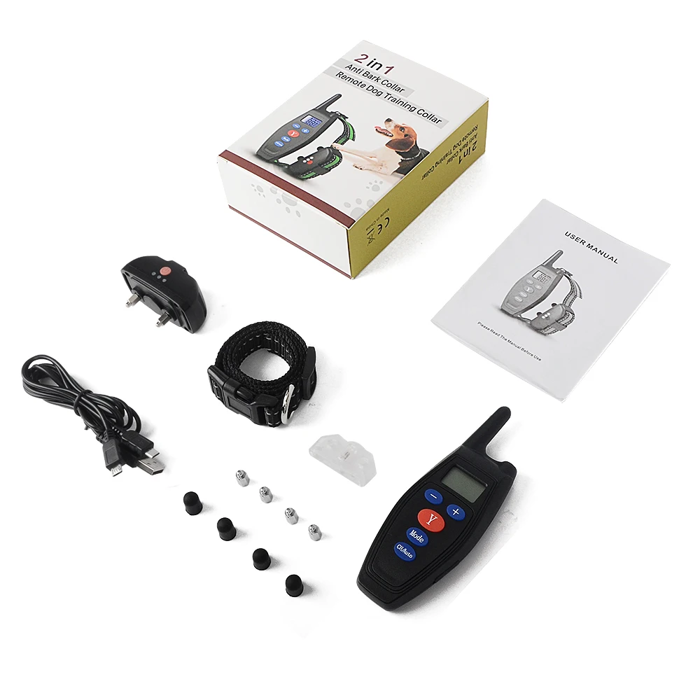 Ошейник для дрессировки собак 2 в 1 дистанционное управление 800 м удар током