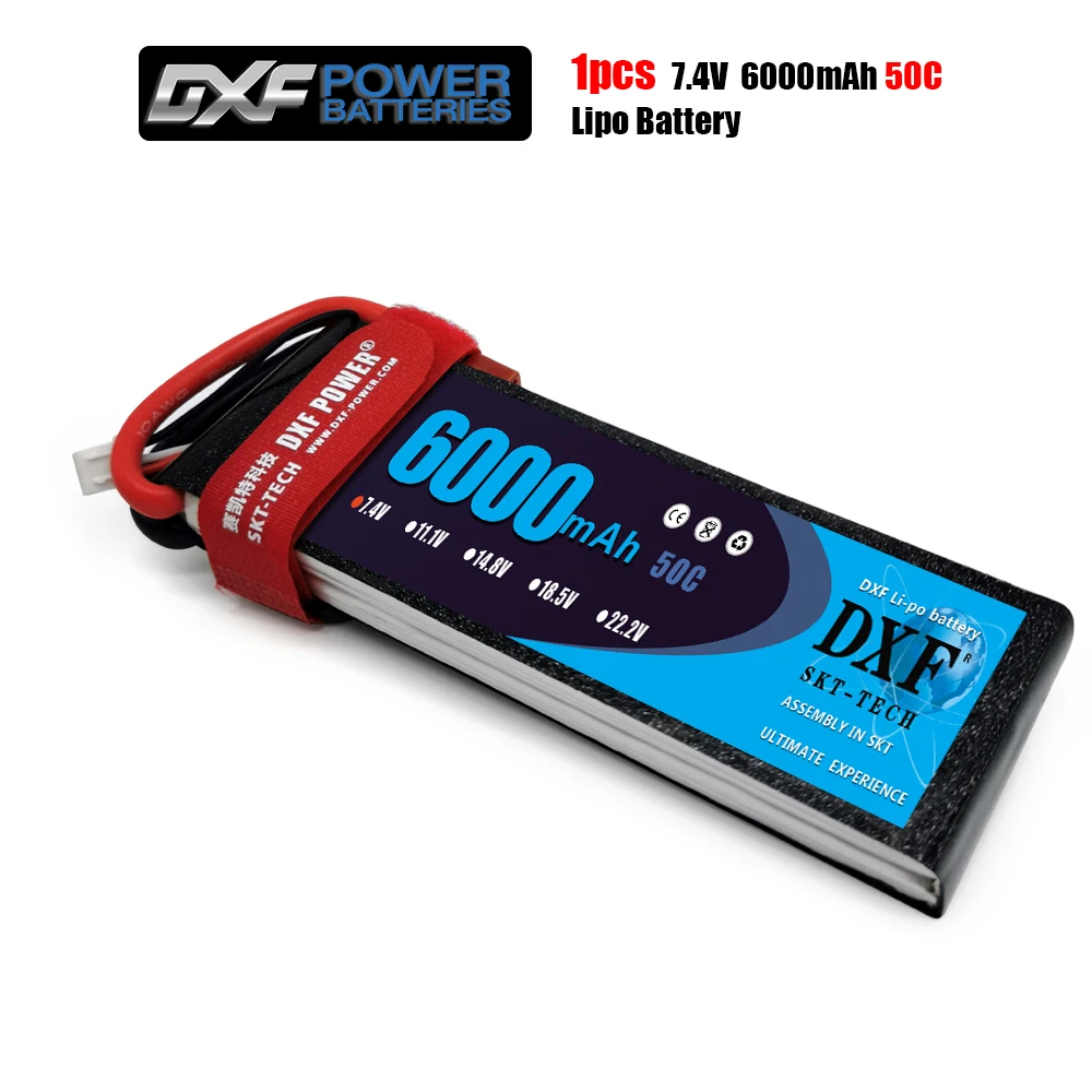 Литий-полимерный аккумулятор DXF 7 4 в 6000 мАч 50C MAX 100C XT60/T для радиоуправляемого