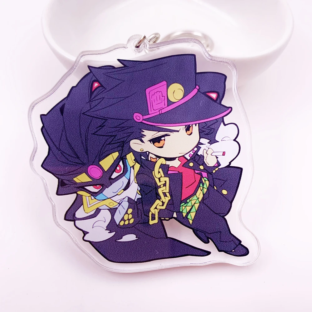 Аниме Jojos Необычные Приключения брелок Двусторонняя фигурка Kujo Jotaro Кира Yoshikage Цезарь акриловый брелок Коллекция подарок - Цвет: K0018-16