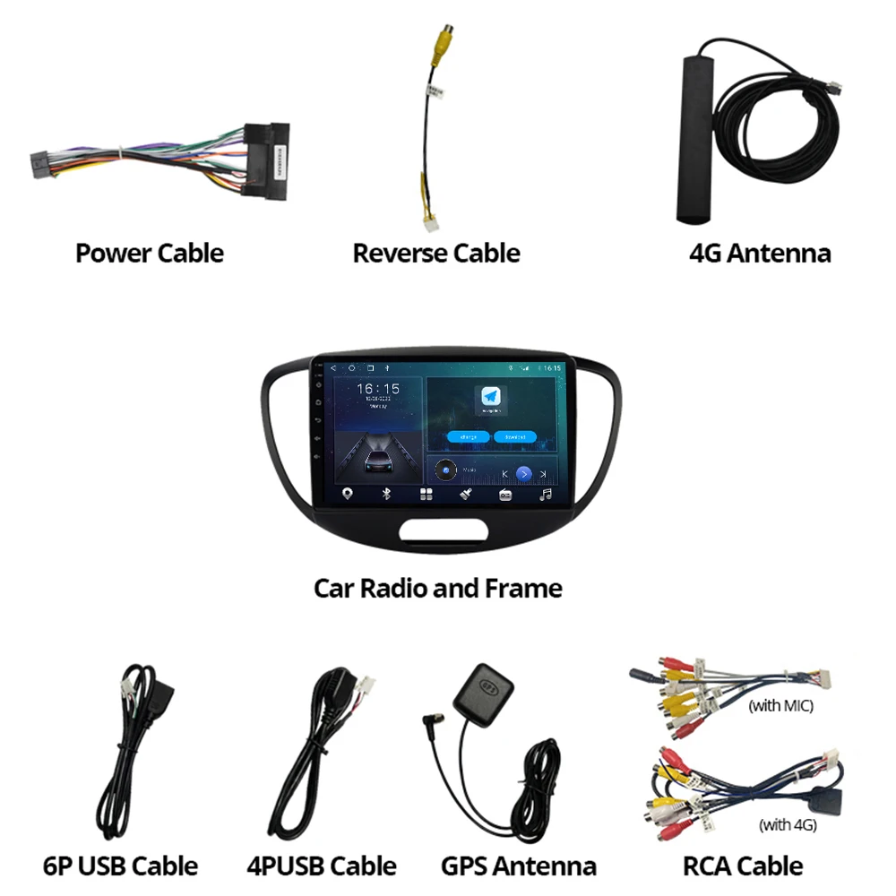 

6G+128G 2DIN Android 10.0 Car Radio For Hyundai I10 2008-2012 Car DVD Player GPS Navigation CarPlay WIFI Car Multimedia Player