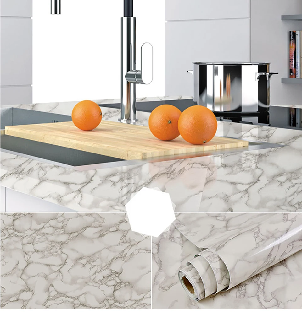 

Self Adhesive Wallpaper Sticker Roll Desktop Waterproof Marble Wallpaper Vinyl Living Room Bathroom Kitchen Wall Home Decor