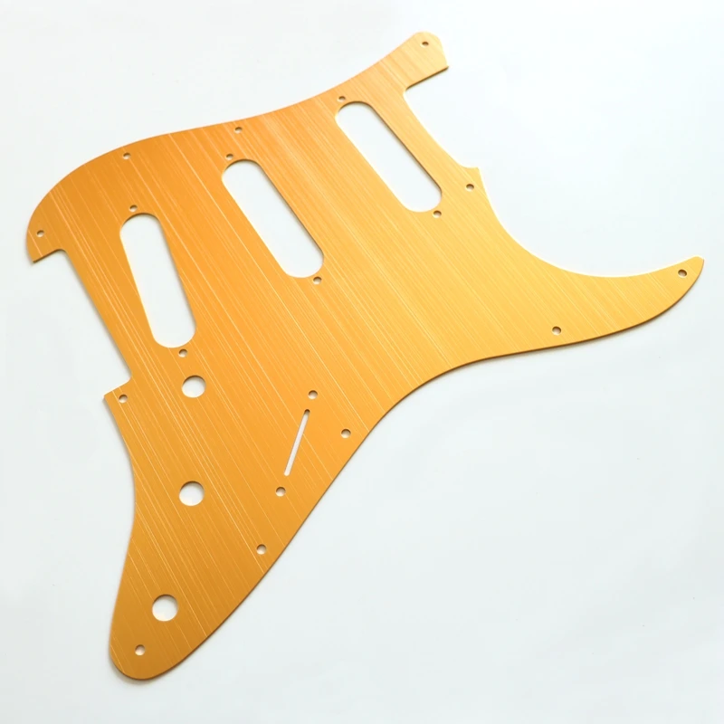 США стандарт 11 монтажных отверстий SSS Матовый алюминий Золотой строт гитарная