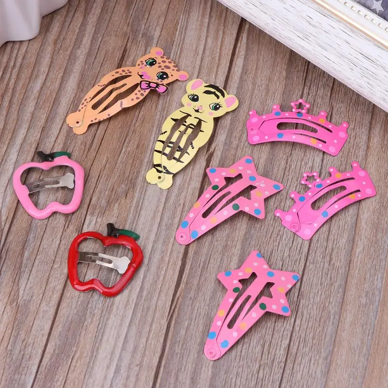 

60 PCS Cute Snap Hair Clips Non-Slip Metal Barrettes Animal Pattern Hair Pins Cartoon Design Hairpins for Baby Girls Kids