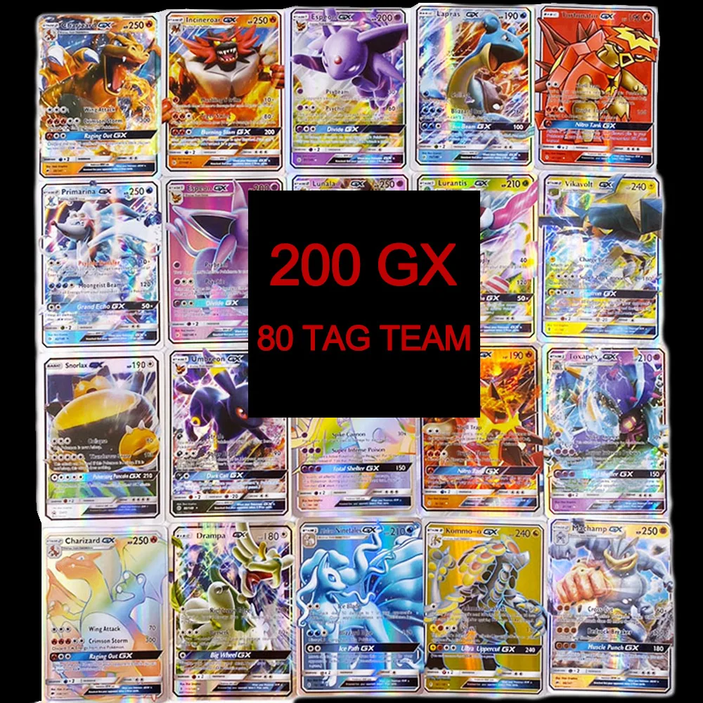 TOMY 200 шт Pokemon TAG TEAM Card Lot с 80tag team 20mega 20 ultra beast Gx | Игрушки и хобби