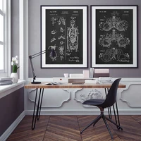 ophthalmic apparatus patent poster blueprint wall art canvas painting vintage skeleton spine print picture doctors office decor