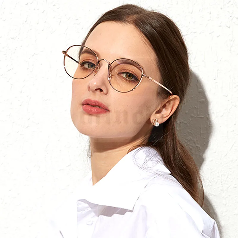 Чистая титановая оправа для очков мужские ретро круглые Близорукость Оптические