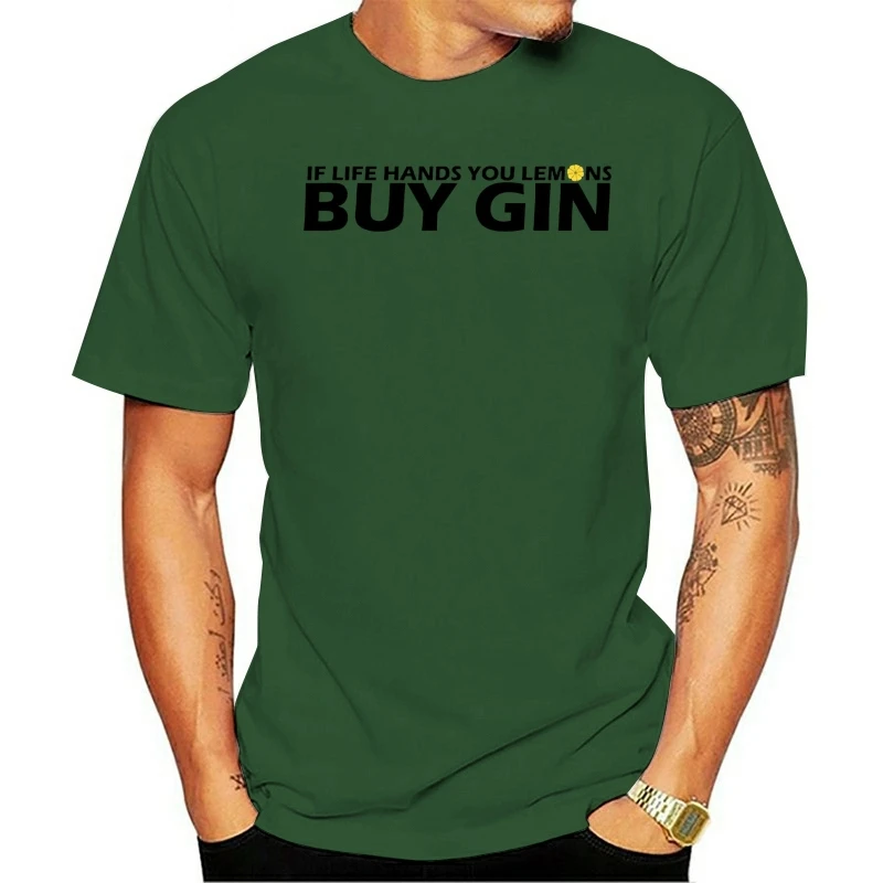

Hot Sale 2021 Fashion t-shirt Summer Straight 100% Cotton BUY GIN,FUN,Tee