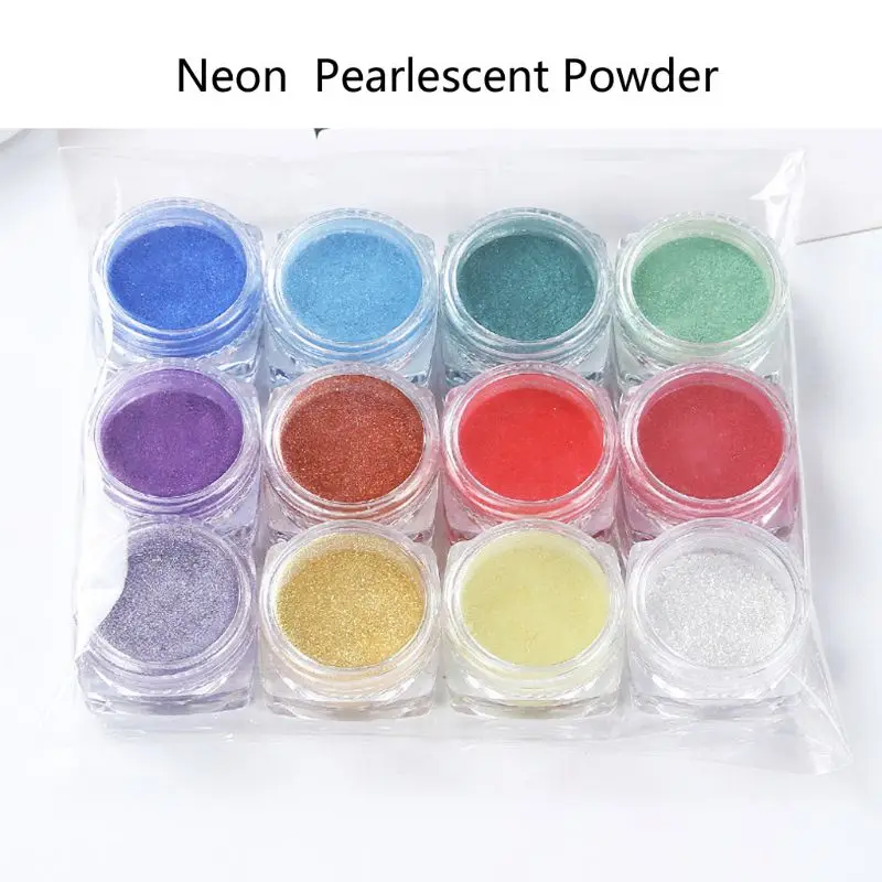 

12 Colors Mica Powder Epoxy Resin Dye Pearl Pigment Natural Mica Mineral Powder 62KD