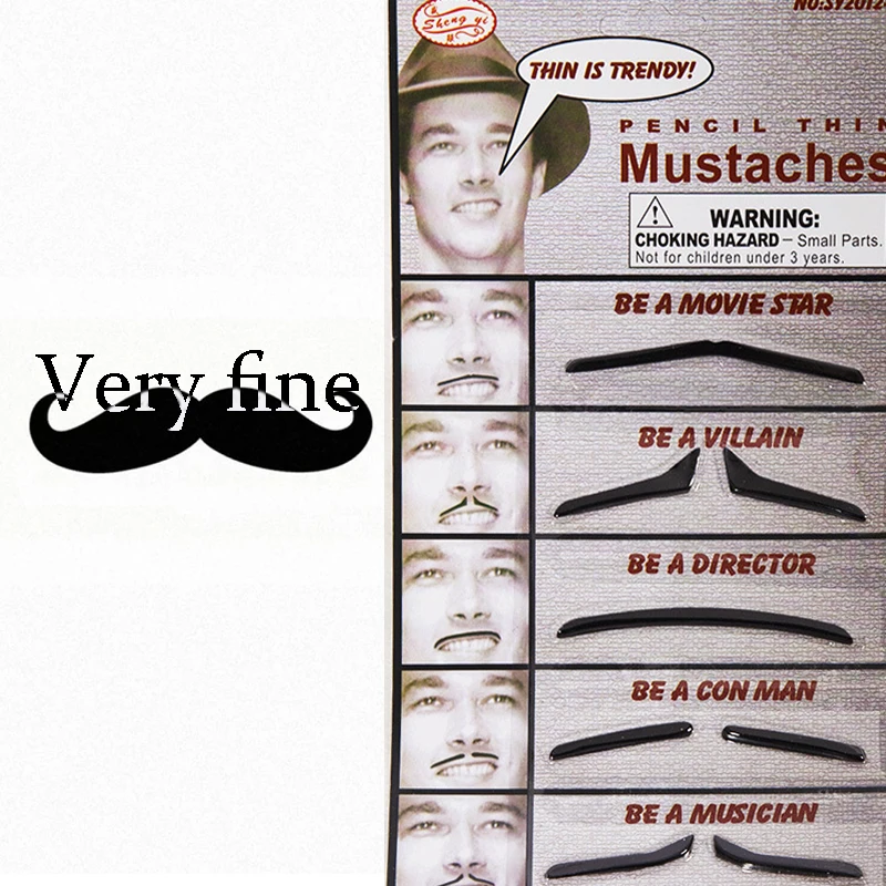 Забавные поддельные усы 12 шт. в партии вечерние украшения для Хэллоуина черные