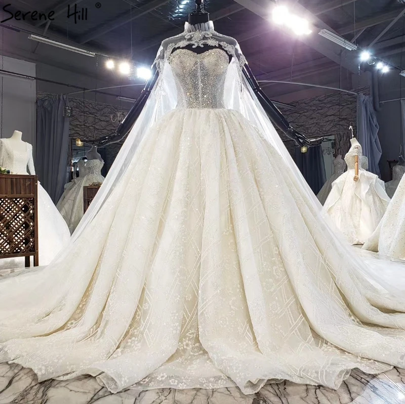 Свадебные платья цвета слоновой кости высокого класса с блестящими бусинами 2021
