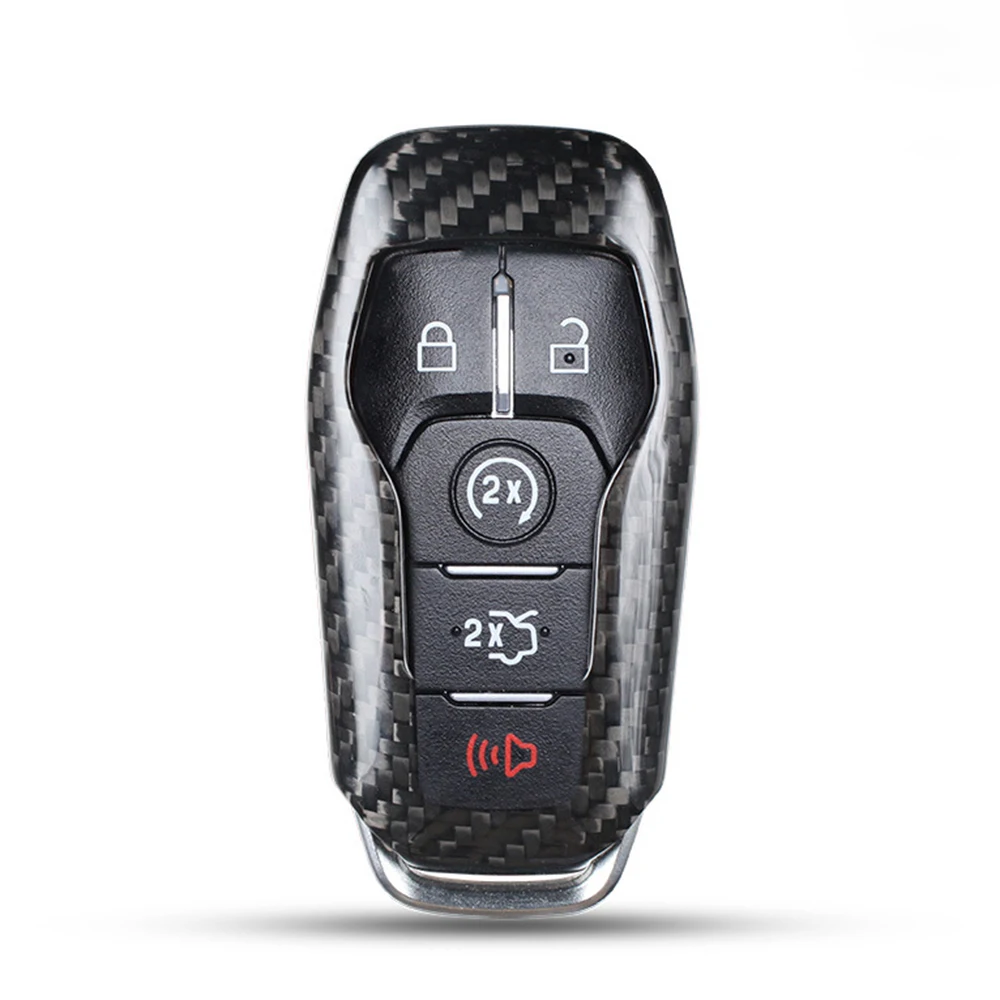 

Real Carbon Fiber Car Key Case Cover Key Shell For Ford Mustang Keychain Protective shell