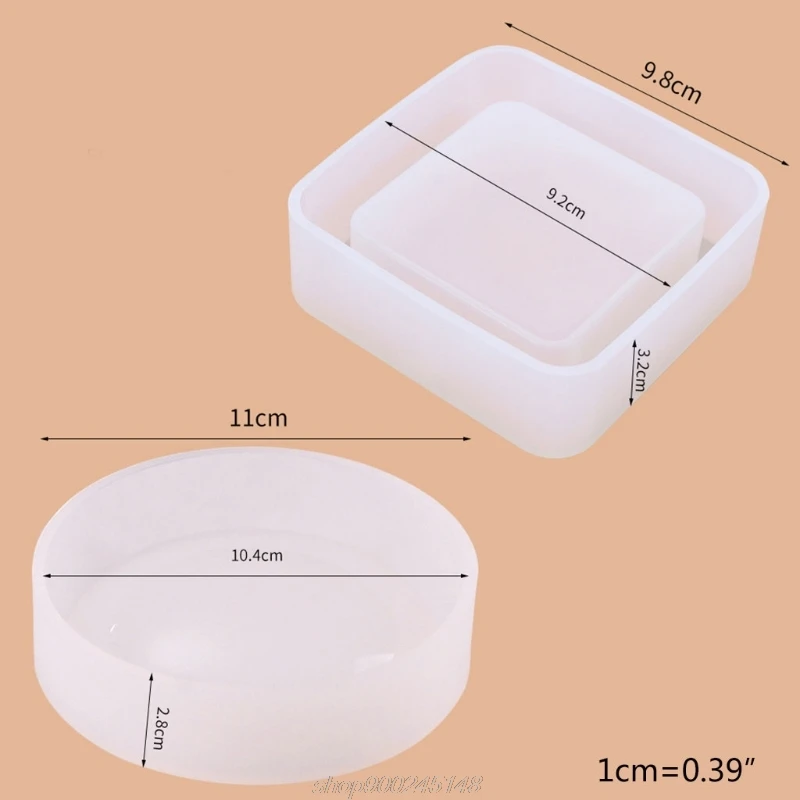 

2 Pcs Resin Crystal Epoxy DIY Pot Mold Ashtray Coaster Casting Silicone Mould Crafts Jewelry Making Tool J12 21 Dropshipping