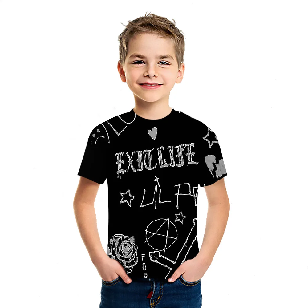 

Lil Peep 2021 New 3D Printing Children's Short Sleeve T-Shirt Casual Loose Korean summer cotton half sleeve body versatile top