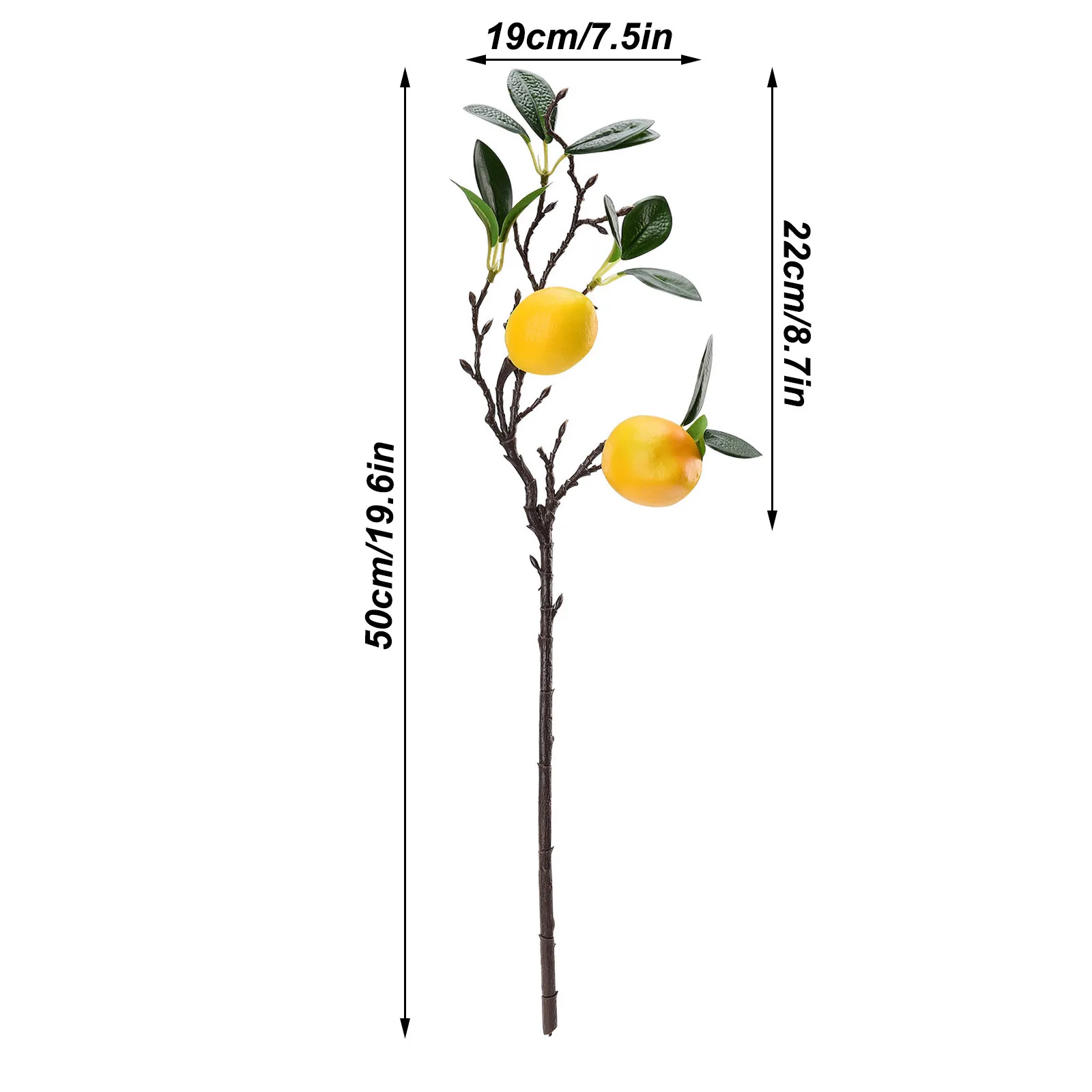 

3 PCS 50cm Beautiful Artificial Plastic Lemon Fruit Branch Home Garden Decoration