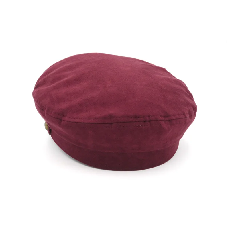 Зимние береты шапка для женщин фиолетовый берет из искусственной замши шапки