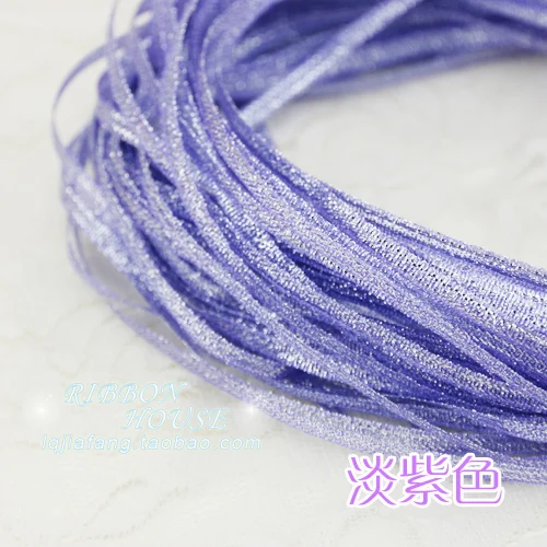 3mm purple onion 3 мм цветная лента для лука, блестящая вышитая лента для свадебного торта, подарочная упаковка для рукоделия, товары для декора(10 м/лот - Цвет: 3mm purple onion