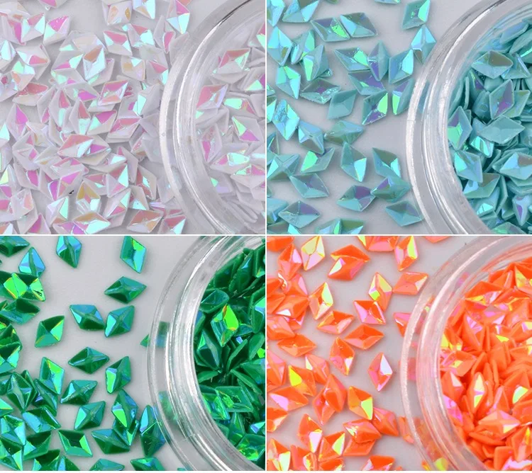 12 коробок Ромб Дизайн Лазерная симфония Блестки для ногтей блестки 3D украшения