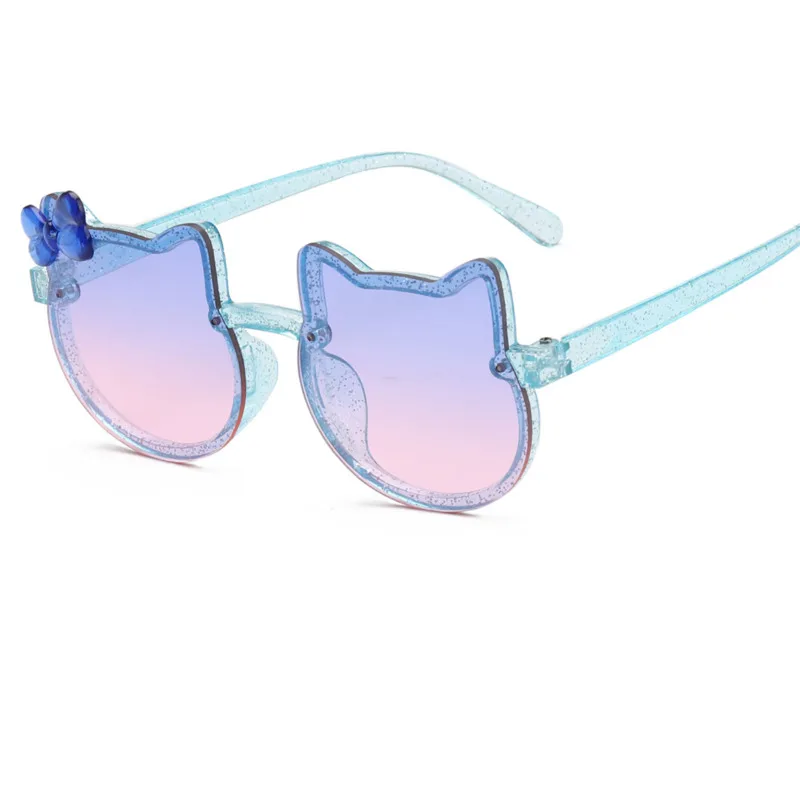 Модные детские солнцезащитные очки с рисунком котенка для мальчиков и девочек