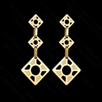 designer creative hollow earrings glossy square stainless steel earrings popular fashion pendant earrings for women2021 new