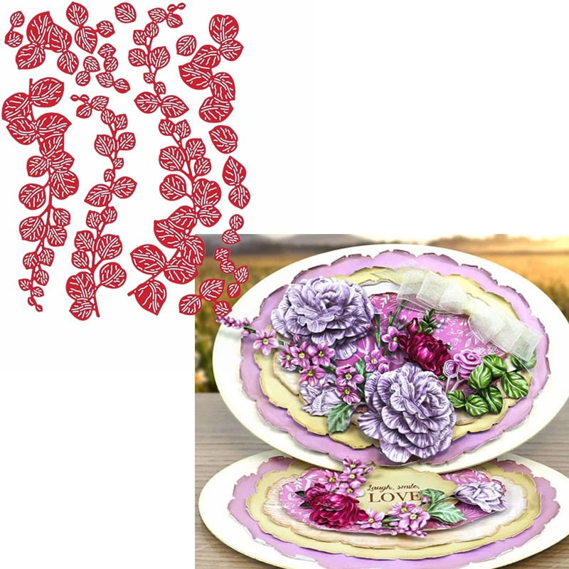 Металлические Вырубные штампы с зелеными листьями вырубки для изготовления